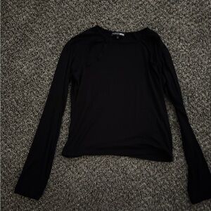 Fashion Nova Elegant Black Long Sleeve Tee